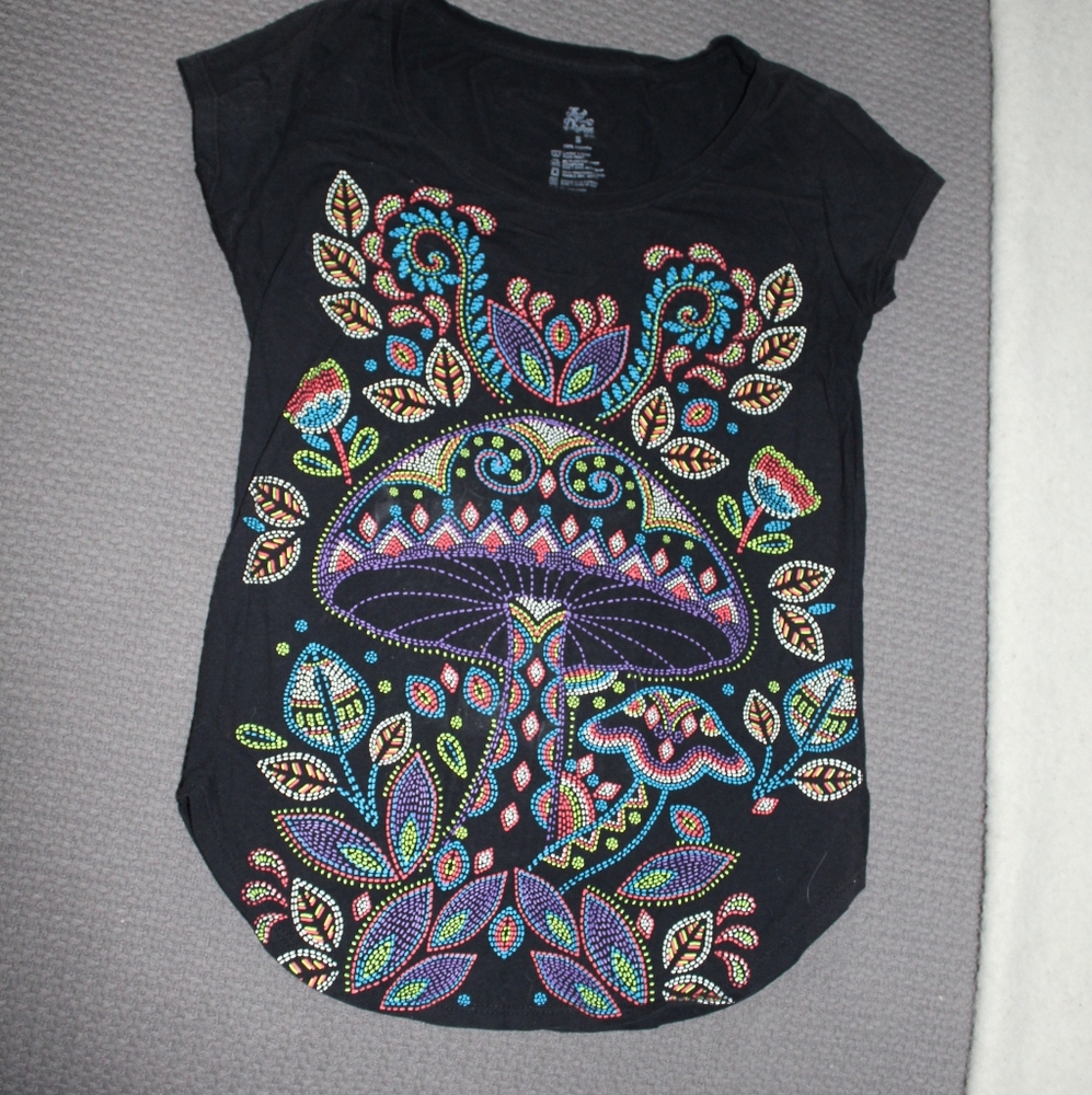 psychedelic mushroom cotton shirt